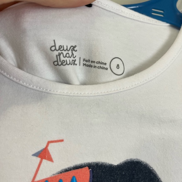 Deux par Deux Girls Graphic Ruffle Sleeve Tee | Organic Cotton | Size 8 - Picture 3 of 5